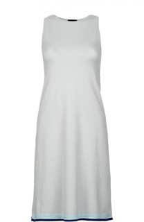 Приталенное хлопковое платье с контрастной отделкой подола Giorgio Armani