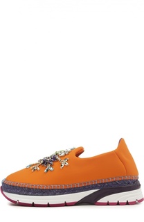 Текстильные кроссовки с декором Dolce &amp; Gabbana