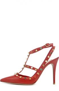 Кожаные туфли Rockstud Rolling на шпильке Valentino