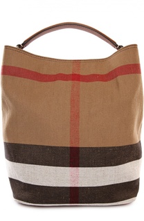 Сумка Ashby medium из клетчатого текстиля с кожаной отделкой Burberry