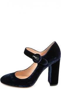 Бархатные туфли Lorraine с ремешком Gianvito Rossi