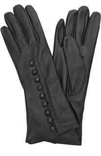 Кожаные перчатки с декоративными пуговицами Sermoneta Gloves