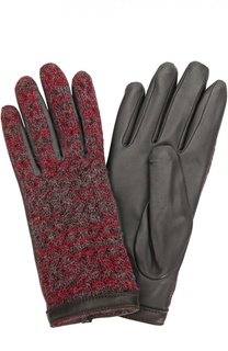 Кожаные перчатки с отделкой из шерсти Agnelle