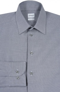 Рубашка из фактурного хлопка с воротником кент Armani Collezioni