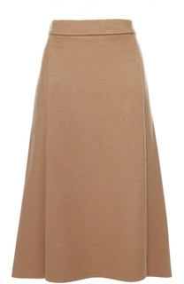 Шерстяная юбка асимметричного кроя со складками Escada