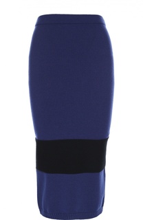 Облегающая вязаная юбка с контрастной полоской Escada Sport