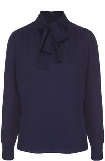 Шелковая блуза прямого кроя с воротником аскот Diane Von Furstenberg