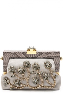 Клатч Vanda с кристаллами и отделкой из кожи питона Dolce &amp; Gabbana