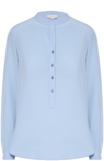 Прямая шелковая блуза с воротником-стойкой Stella McCartney