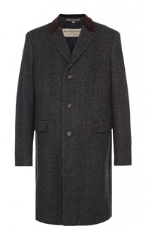 Шерстяное однобортное пальто Burberry