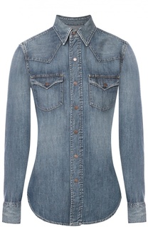 Приталенная джинсовая блуза с накладными карманами Polo Ralph Lauren
