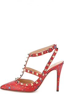 Кожаные туфли Enchanted Wonderland с принтом Valentino