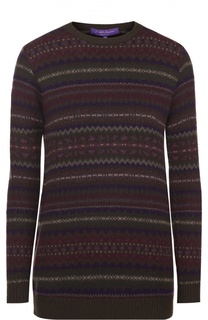Кашемировый пуловер с круглым вырезом и принтом Ralph Lauren