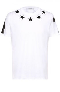Хлопковая футболка с контрастными нашивками Givenchy