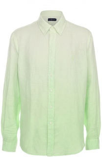 Льняная рубашка с воротником button down Polo Ralph Lauren
