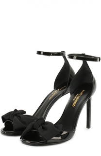 Лаковые босоножки Jane с бантом Saint Laurent