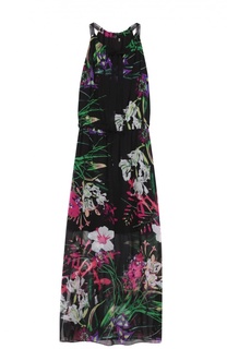 Приталенное шелковое платье-макси с цветочным принтом Elie Tahari