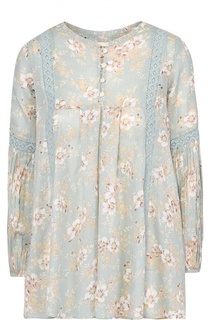Хлопковая блуза свободного кроя с цветочным принтом Denim&amp;Supply by Ralph Lauren