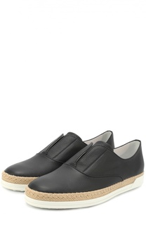 Кожаные слипоны Gomma Rafia с прострочкой Tod’s