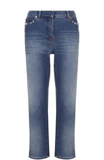 Укороченные расклешенные джинсы с шипами Valentino