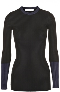 Облегающий пуловер фактурной вязки с круглым вырезом Victoria Beckham
