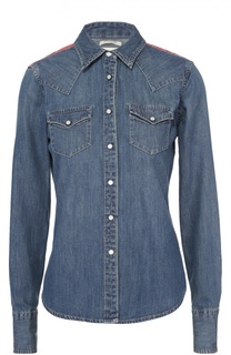 Приталенная джинсовая блуза с контрастной отделкой на спинке Denim&amp;Supply by Ralph Lauren