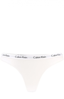 Хлопковые трусы с логотипом бренда Calvin Klein