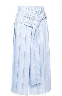Шелковая юбка-миди в складку с декоративной отделкой Rochas