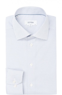 Хлопковая приталенная сорочка с узором Eton