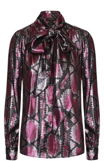 Шелковая блуза прямого кроя с воротником аскот Marc Jacobs