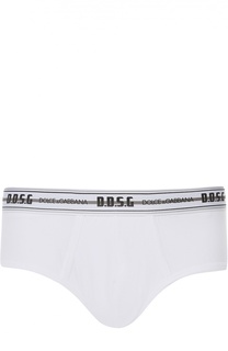 Хлопковые брифы с широкой резинкой Dolce &amp; Gabbana