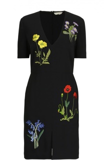 Приталенное платье с цветочной вышивкой Stella McCartney