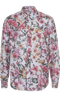 Льняная рубашка с цветочным принтом 120% Lino