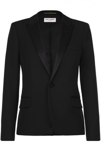 Приталенный жакет с укороченным рукавом Saint Laurent