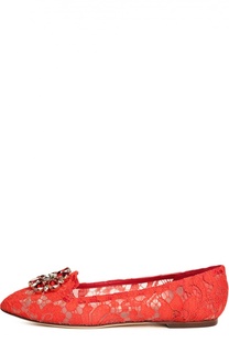 Кружевные слиперы Rainbow Lace с брошью Dolce &amp; Gabbana