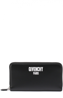 Кожаное портмоне на молнии с отделением для кредитных карт и монет Givenchy