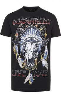 Хлопковая футболка с принтом Dsquared2