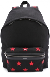 Текстильный рюкзак с отделкой из натуральной кожи Saint Laurent