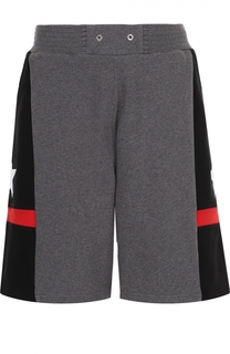 Хлопковые шорты свободного кроя с контрастной отделкой Givenchy