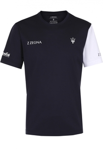 Хлопковая футболка с контрастной отделкой Z Zegna