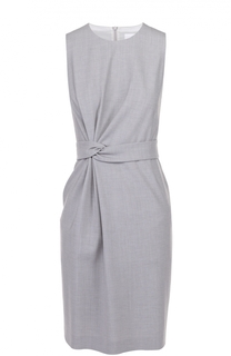 Приталенное платье без рукавов с драпировкой BOSS