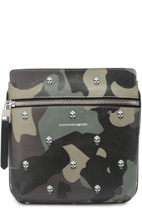 Кожаная сумка-планшет с камуфляжным принтом Alexander McQueen