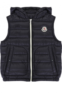 Стеганый пуховый жилет с капюшоном Moncler Enfant