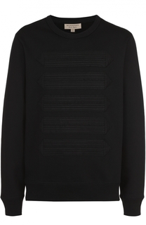 Хлопковый свитшот с фактурной отделкой Burberry