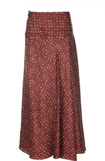 Шелковая юбка-макси с контрастным принтом Isabel Marant