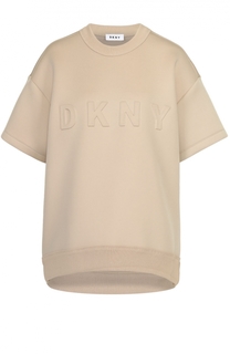 Свитшот свободного кроя с логотипом бренда DKNY