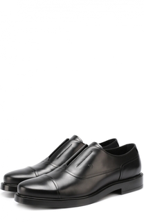 Кожаные оксфорды без шнуровки с круглым мысом Tod’s