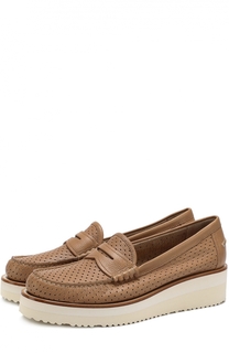 Кожаные лоферы с перфорацией Santoni