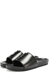 Кожаные шлепанцы Joan с логотипом бренда Saint Laurent