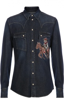 Джинсовая рубашка с вышивкой Dolce &amp; Gabbana